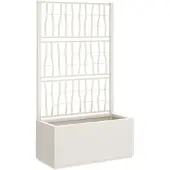 vidaXL Trädgårdsplanterare med Gitter, Vit, 80X36X140 Cm, PP
