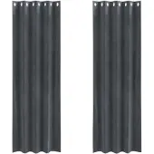 vidaXL Mörkläggningsgardiner 2 pcs Ljusgrå 140 x 260 cm Sammet