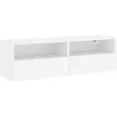vidaXL Väggmonterad tv-bänk vit 100x30x30 cm konstruerat trä
