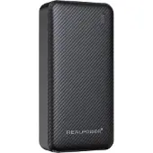 RealPower Powerbank 20.000 mAh Quick Charge, Power Delivery USB-A, USB-C Svart