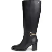 Tommy Hilfiger Leather Block Heel Riding Boots