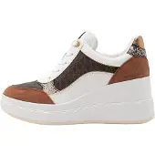 Michael Kors Låg sneaker 'EMMY' karamell / mörkbrun / guld / vit