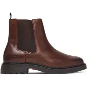 Tommy Hilfiger Leather Embossed Cleat Chelsea Boots
