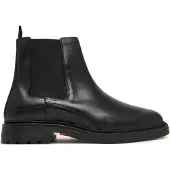 Tommy Hilfiger Leather Embossed Cleat Chelsea Boots