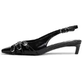 Tommy Hilfiger Tommy Jeans Leather Buckle Kitten Heel Slingbacks