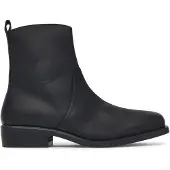 Tommy Hilfiger Leather Topstitch Zip Up Biker Boots
