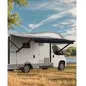 Vevor Motoriserad Husbilsmarkis Komplett Kit, 19' Infällbar Markis med Aluminiumram, Markis för Utomhusvagn, Passar De flesta Husbilar (Black Fade)