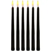 Semoic Paket med 6 Svarta LED-FöDelsedagsljus, Gula FlamlöSa Flimrande Batteridrivna LED Halloween-Ljus