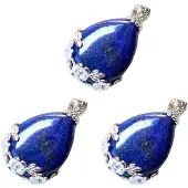 Semoic 3X Kvinnor Angel Tears Water Drop HalväDelstenshäNge -Lapis Lazuli