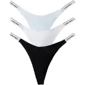 Calvin Klein 3 Pack Dipped Thongs Icon Logo