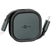 Goobay utdragbar USB-C-kabel - 1m, 15W - Svart