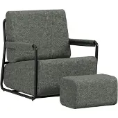 SoBuy Fåtölj med fotpall 74x67x78 cm