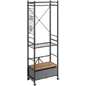 SoBuy Klädhängare Mörkgrå med låda 60x32x175 cm