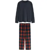 Next Pyjamas lång marinblå / röd
