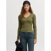 JJXX Freya Straight Fit Långärmad T-shirt Med V-ringning