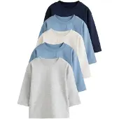 Next T-shirt kräm / marinblå / himmelsblå / ljusgrå