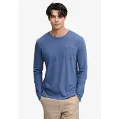 Superdry för män. M6010964A Bomullslinneskjorta med ficka, blå (M), Casual, Kort ärm
