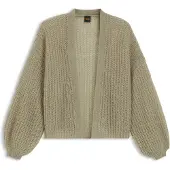 BOSS Relaxed-fit cardigan with open-knit structure
