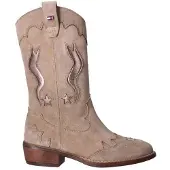 Tommy Hilfiger Suede Topstitch Flag Metallic Cowboy Boots