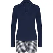 Triumph Kort pyjamas marinblå / off-white