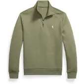 Ralph Lauren för män. 710P06234511 Dubbelstickad tröja med kort dragkedja i grönt (S), Casual, Bomull, Lång ärm
