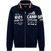 CAMP DAVID Sweatjacka 'French Coast II' marinblå / vit