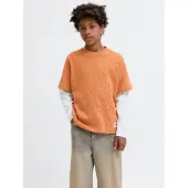 JACK&JONES JUNIOR Junior Sweatshirt 'JCOECHO' orange / vit