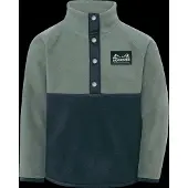 Didriksons Kids' Monte Half Button Dark Moss