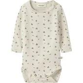 Lil´ Atelier Sparkdräkt/body 'NBFLAGO' kräm / grå / gran