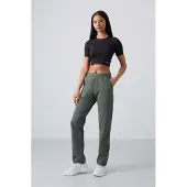 Tommy Life Kvinnors rakbenade fleecebyxor