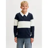 Jack & Jones Junior Sweatshirt 'JORFREDERIKSBERG' marinblå / vit