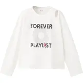 Mango KIDS T-shirt 'FOREVER' svart / silver / vit