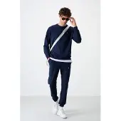 Tommy Life Herrars överdimensionerad sweatshirt och byxset