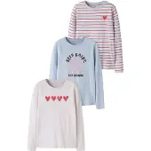 Name it T-shirt 'NKFNIANA' ljusblå / pastellrosa / mörkröd / svart