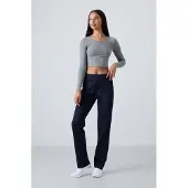 Tommy Life Kvinnors raka fleecebyxor