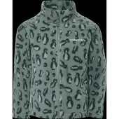 Didriksons Monte Printed Kids' Full-Zip Penguino Green