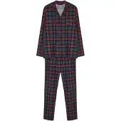 Trendyol Pyjamas lång marinblå / gran / hallon / svart