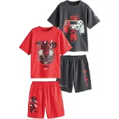 Next Pyjamas antracit / röd / svart / vit