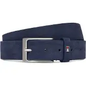 Tommy Hilfiger Leather Enamel Flag Rectangular Buckle Belt
