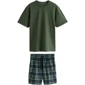 Next Pyjamas kort marinblå / ljusblå / gran / vit