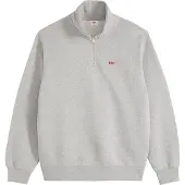 Levi's Sweatshirt 'Original HM 1/4 Zip' ljusgrå / blodröd