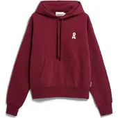 Armedangels Sweatshirt 'ICONIC ŠFRANCISARAA' mörkröd / vit