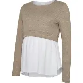 Mamalicious T-shirt 'MLMeloni' mocka / vit