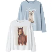 Name it T-shirt 'NKFVOTEA' opal / brun / greige / vit
