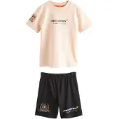 Next Pyjamas persika / mörkorange / svart / vit