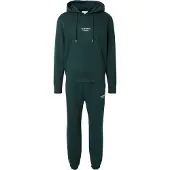 Jack & Jones Sweatshirt 'JJESOHO' mörkgrön / vit