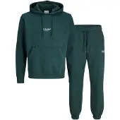 Jack & Jones Träningsoverall 'JJESOHO' mörkgrön / vit