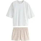 Next Kort pyjamas sand / gråmelerad