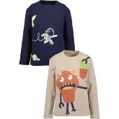 Blue Seven T-shirt beige / mörkblå / hummer / vit