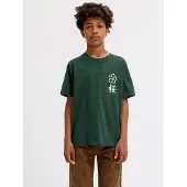 Jack & Jones Junior T-shirt 'JJDYLAN' mörkgrön / vit
